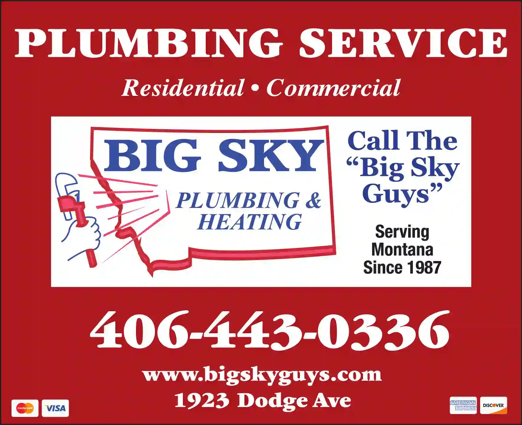 Plumbing Contractors print ad for Big Sky Plumbing & Heating