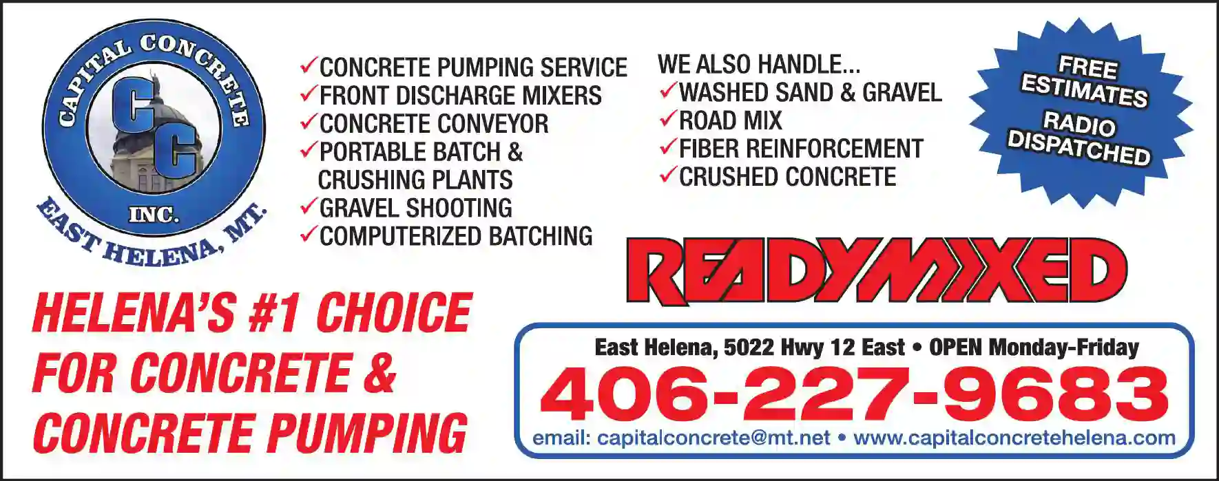 Concrete - Ready Mix print ad for Capital Concrete Inc