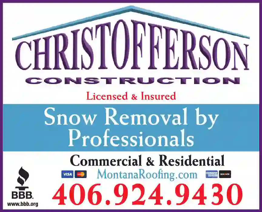Snow Removal Service print ad for Christofferson Construction LLC