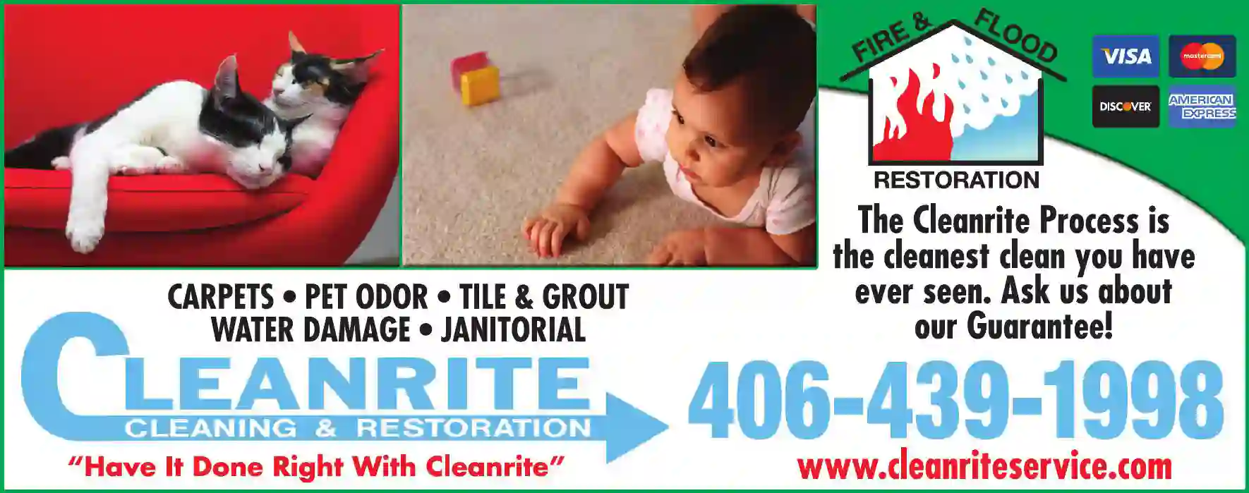 Carpet & Upholstery Cleaners print ad for Cleanrite Cleaning & Restoration