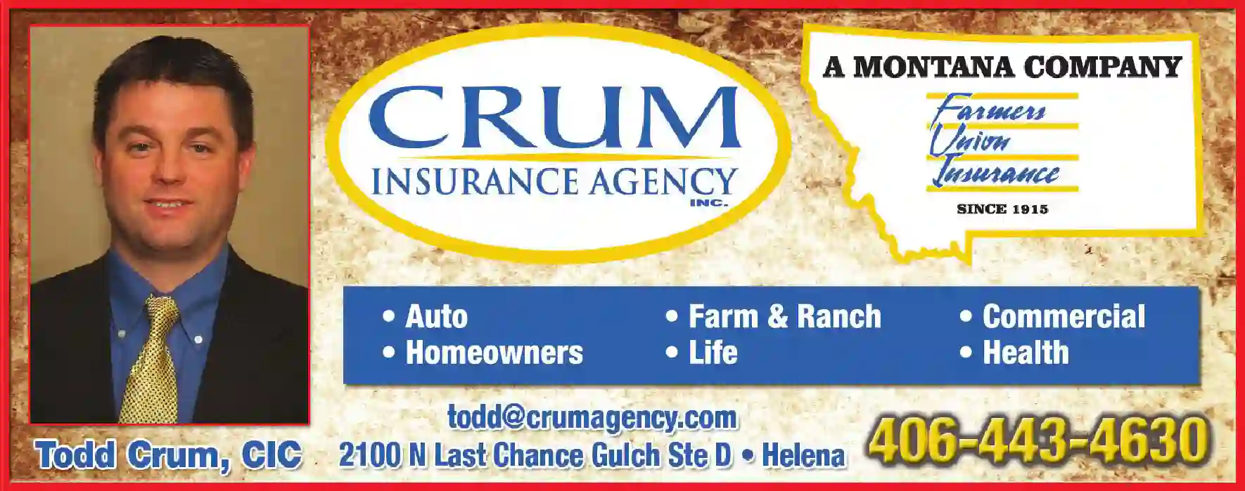Insurance print ad for Crum Insurance Agency