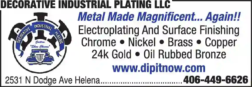 Metal Finishers print ad for Decorative Industrial Plating LLC