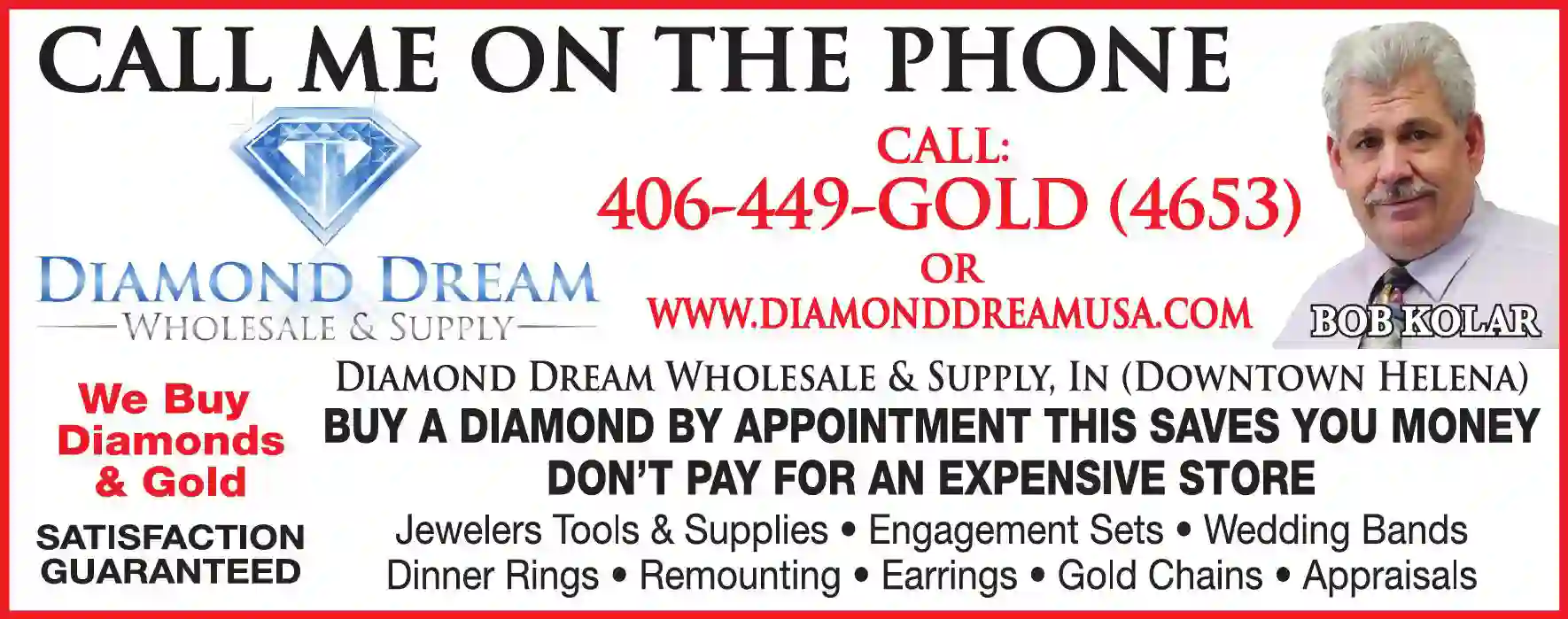 Jewelers - Retail print ad for Diamond Dream Wholesale & Supply