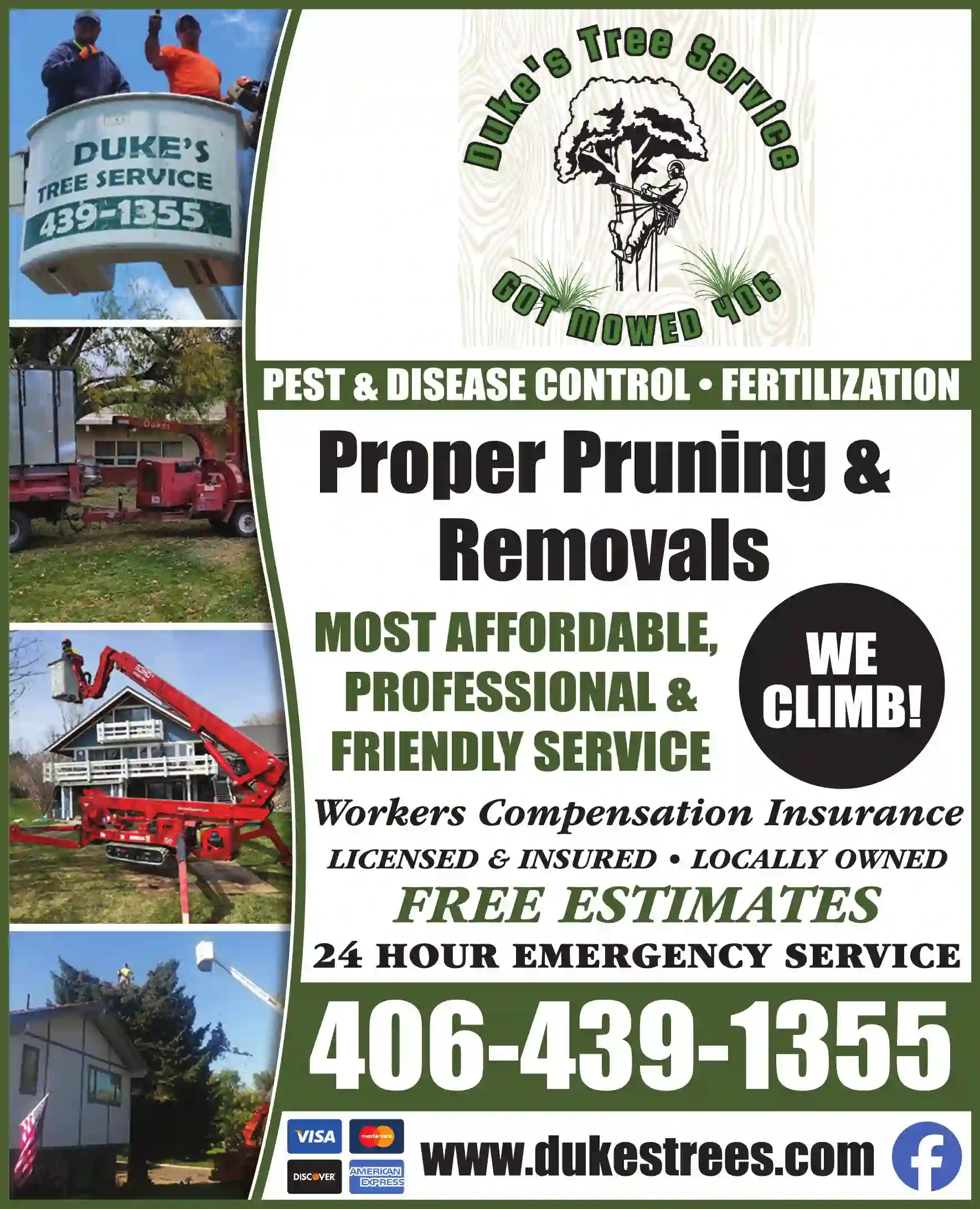 Tree Service print ad for Duke's Tree Service