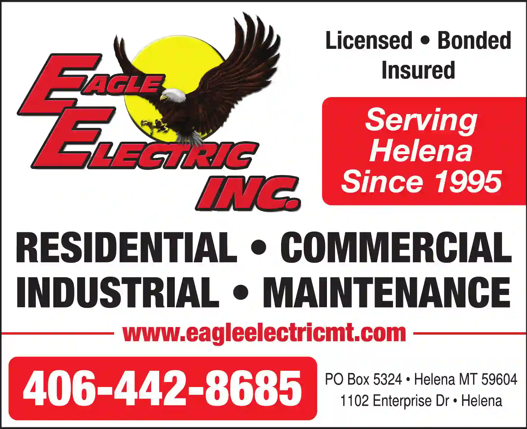Electric Contractors print ad for Eagle Electric Inc