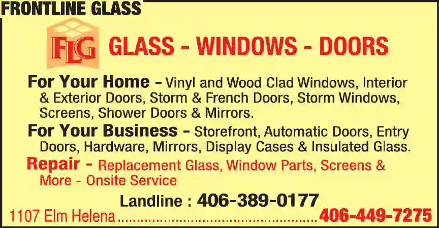 Glass - Auto, Plate, Window print ad for Frontline Glass