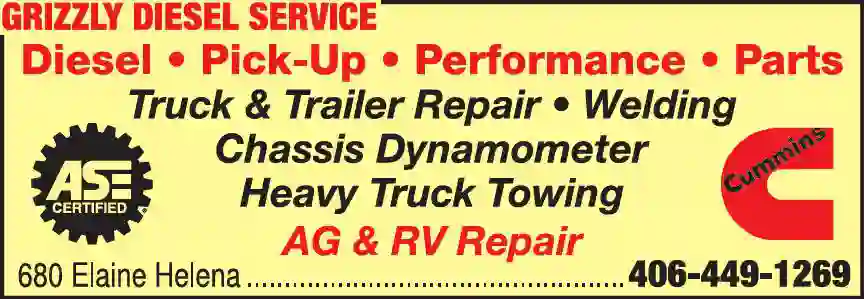 Truck - Repair & Service print ad for Grizzly Diesel Service