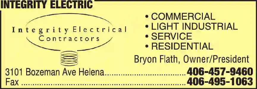 Electric Contractors print ad for Integrity Electric