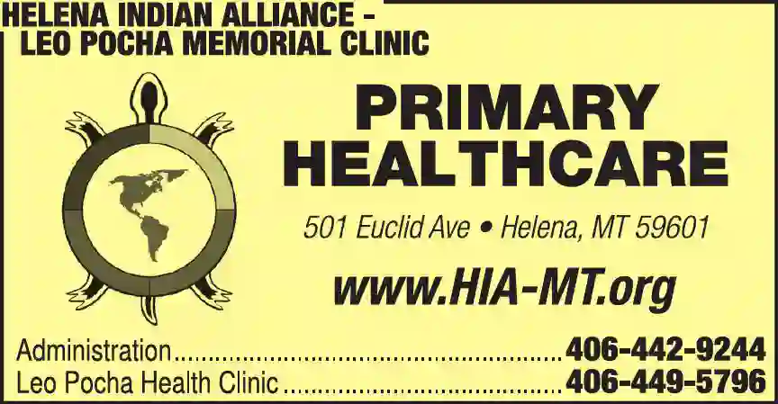 Clinics print ad for Helena Indian Alliance ^ Leo Pocha Memorial Clinic