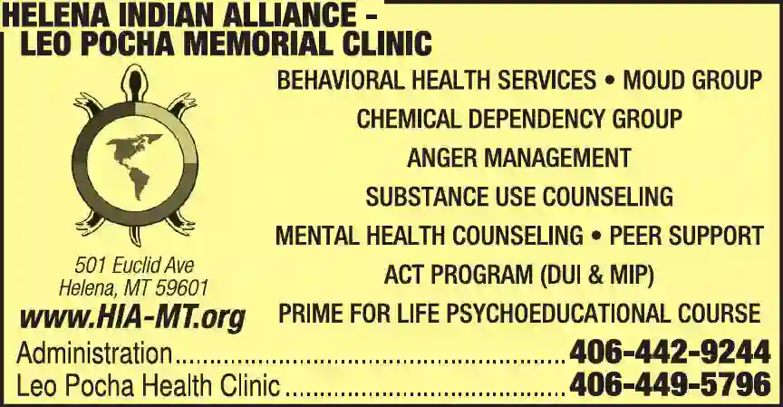 Behavioral Health Services print ad for Helena Indian Alliance ^ Leo Pocha Memorial Clinic