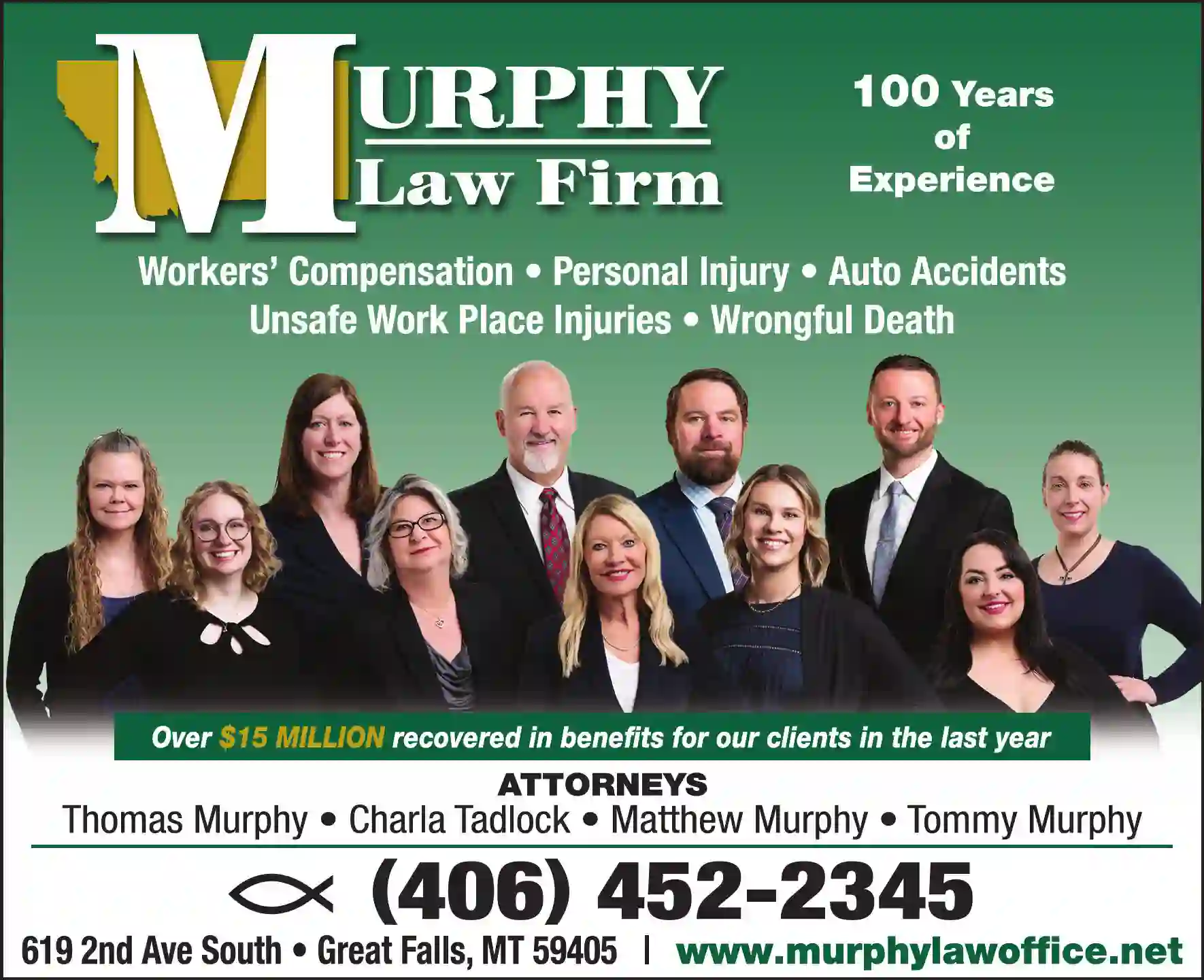 Attorneys print ad for Murphy Law Firm