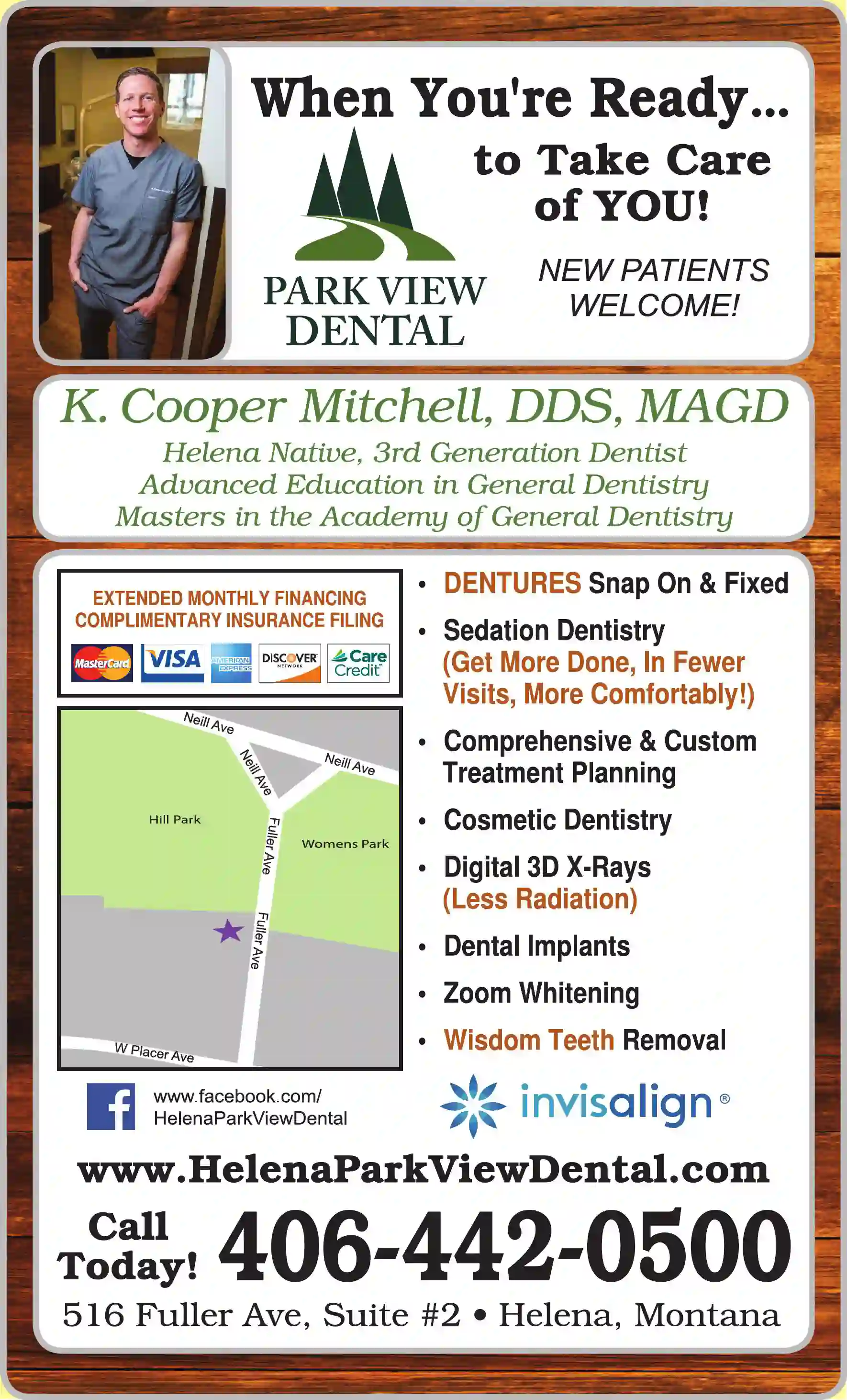 Dentists print ad for Park View Dental