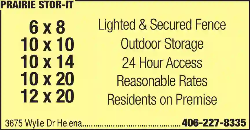 Storage - Household & Commercial print ad for Prairie Stor-It