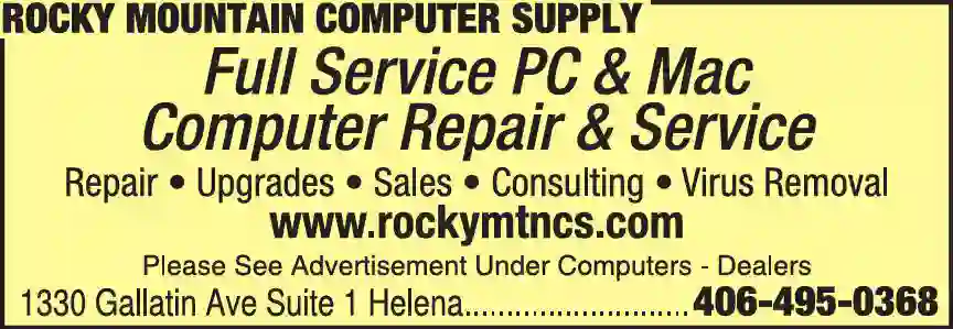 Computers - Service & Repair print ad for Rocky Mountain Computer Supply