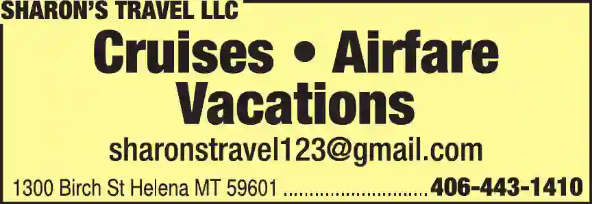 Travel Agencies print ad for Sharon's Travel LLC