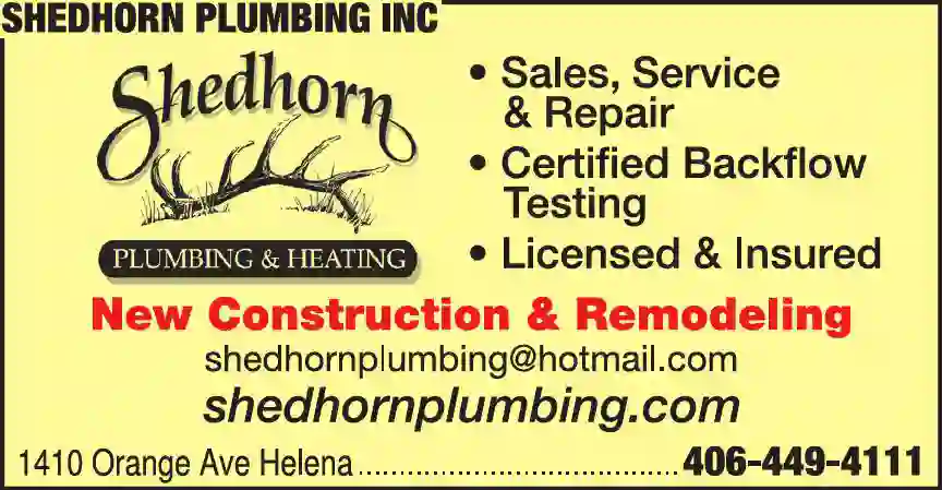 Plumbing Contractors print ad for Shedhorn Plumbing Inc