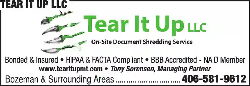 Document Destruction print ad for Tear It Up LLC