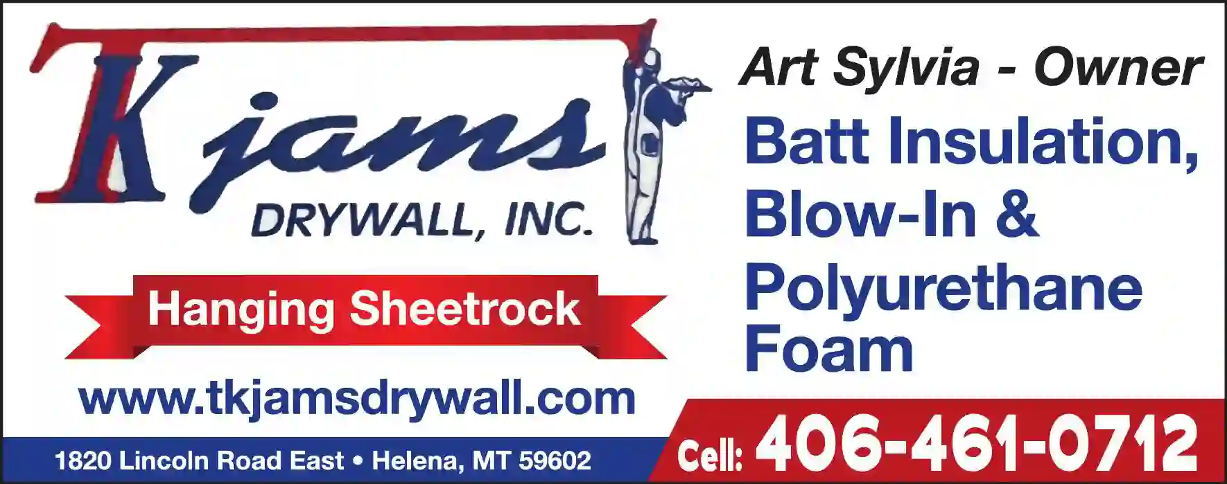 Drywall Contractors print ad for TK Jams Drywall Inc