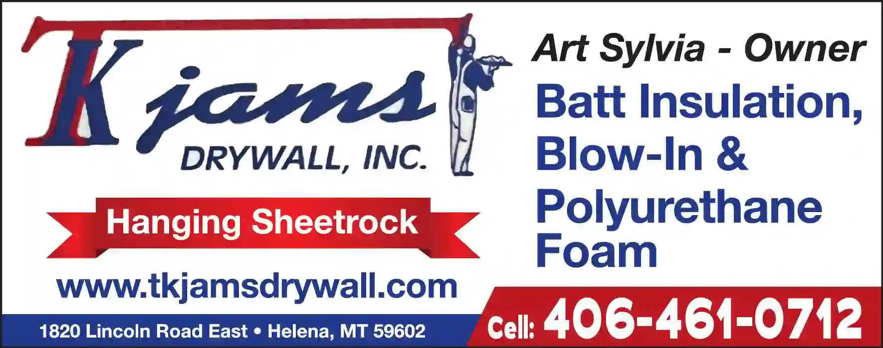 Insulation Contractors print ad for TK Jams Drywall Inc