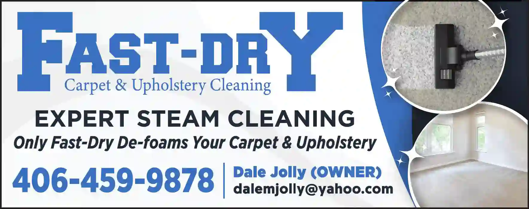 Carpet & Upholstery Cleaners print ad for Fast-Dry Carpet & Upholstery Cleaning
