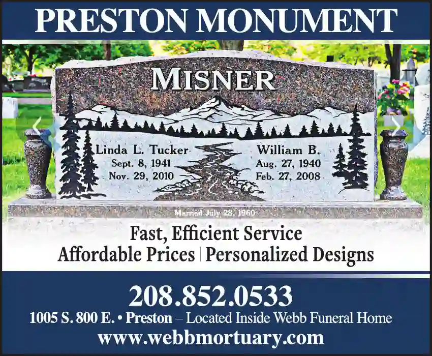 Monuments print ad for Preston Monument