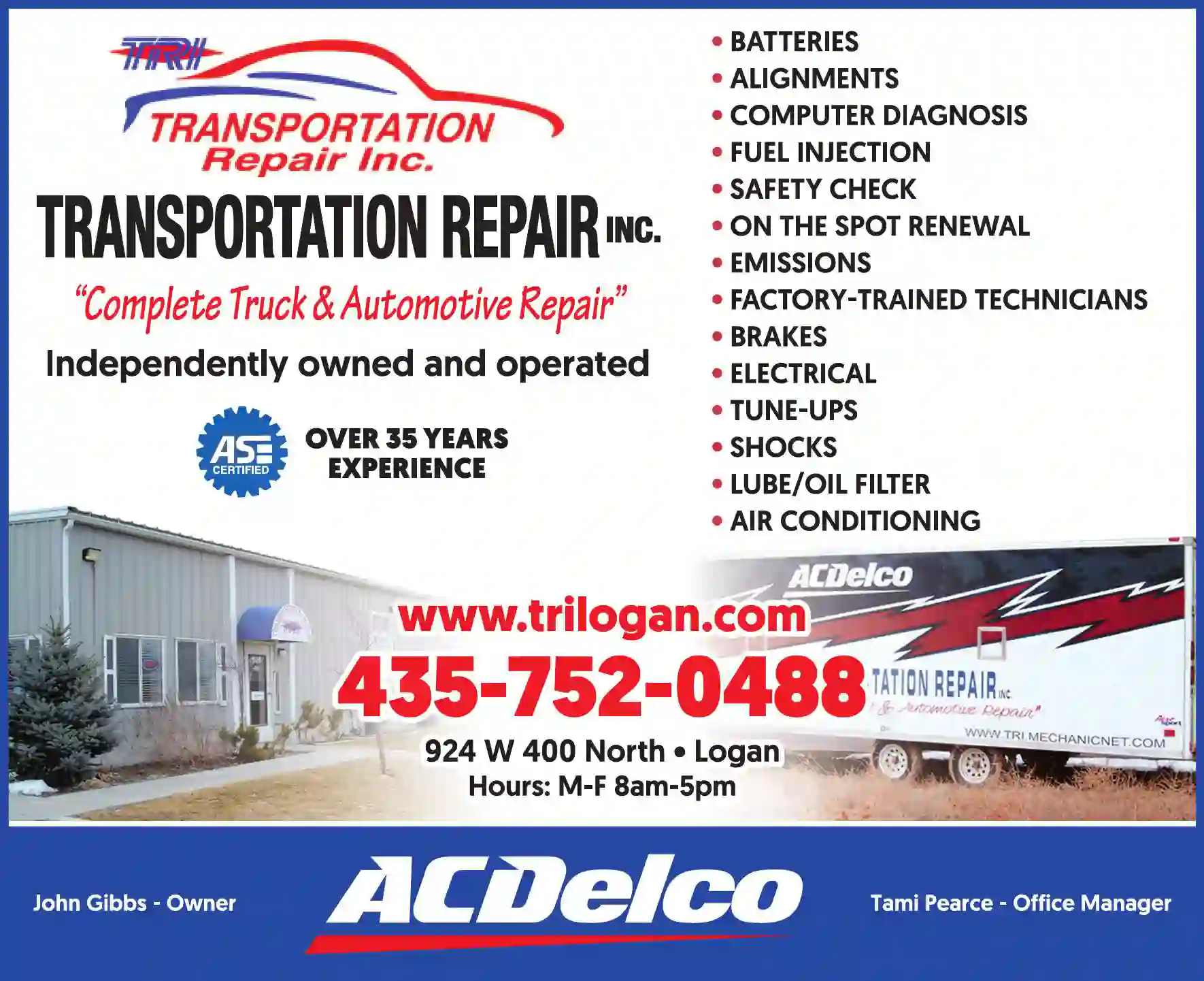 Auto Repair & Service print ad for Transportation Repair Inc