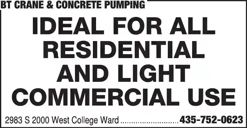 Concrete Pumping Services print ad for BT Crane & Concrete Pumping