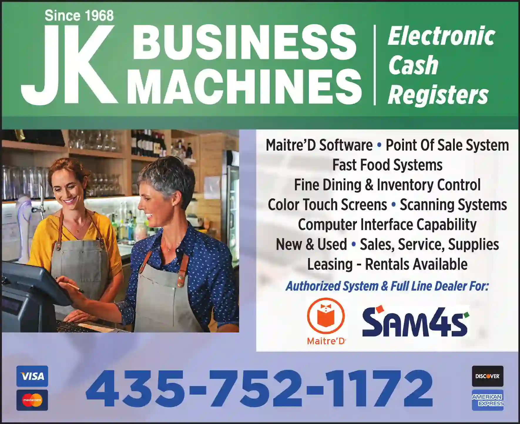 Cash Registers & Supplies print ad for J K Business Machines