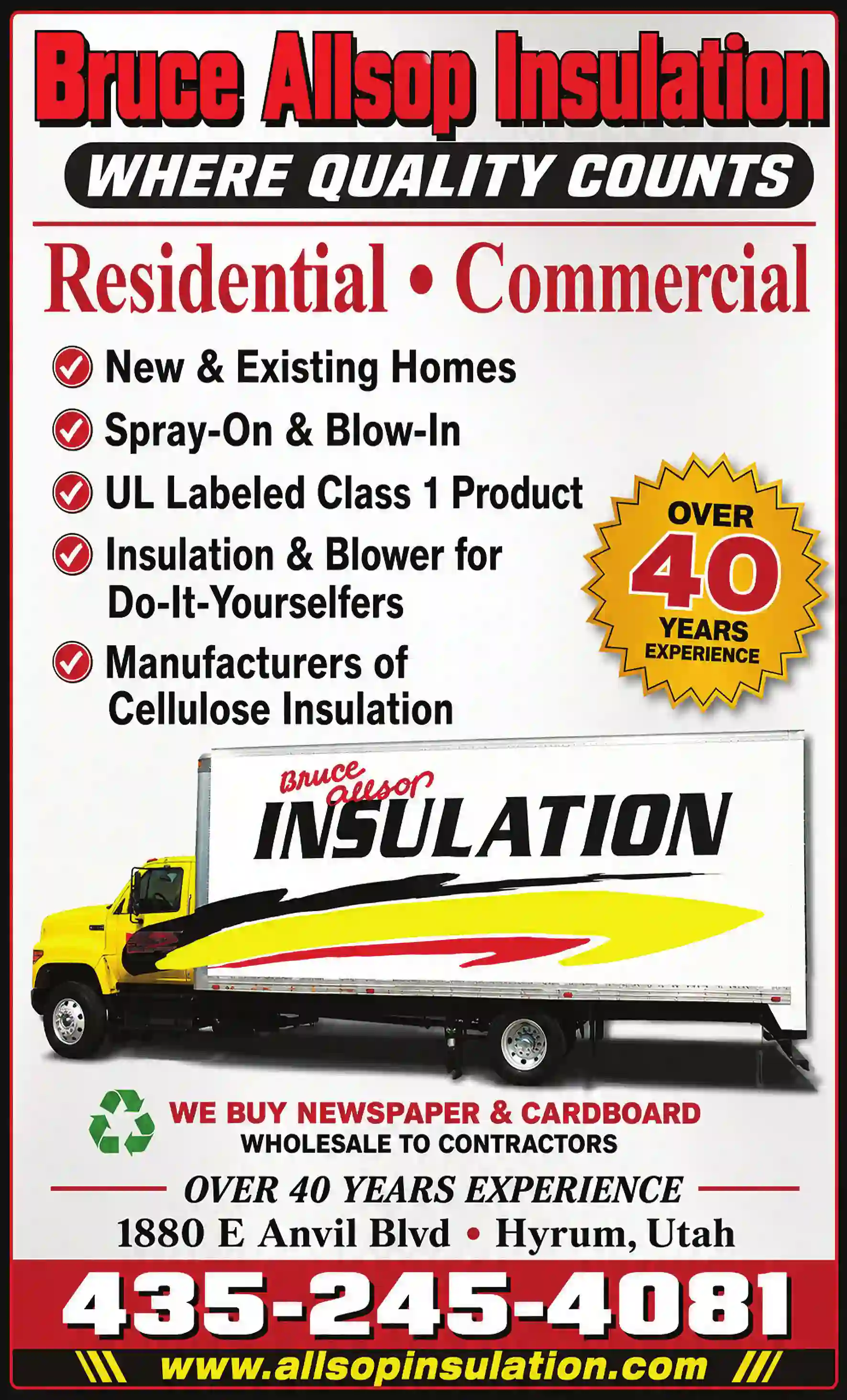 Insulation Contractors print ad for Allsop Bruce Insulation