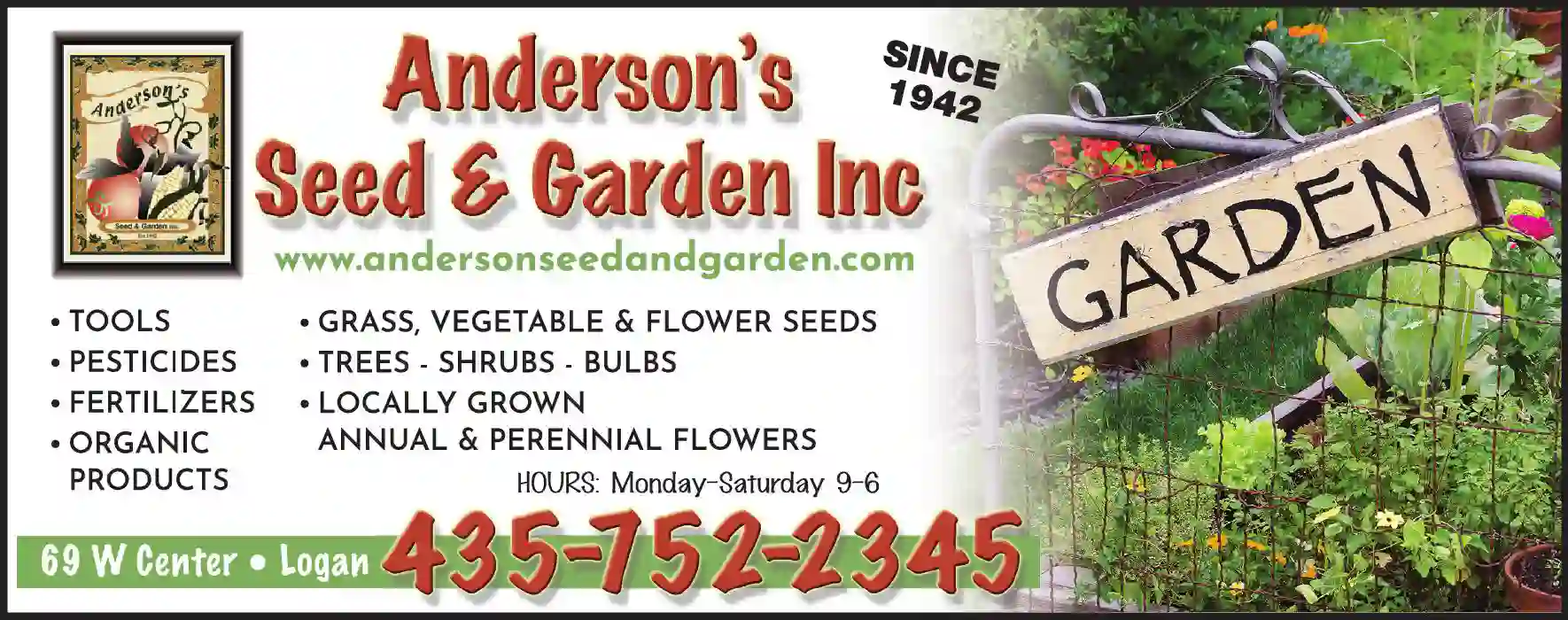 Nurseries - Plants, Trees, Etc - Retail print ad for Anderson's Seed & Garden Inc