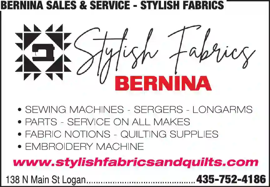 Fabric Shops print ad for Bernina Sales & Service-Stylish Fabrics