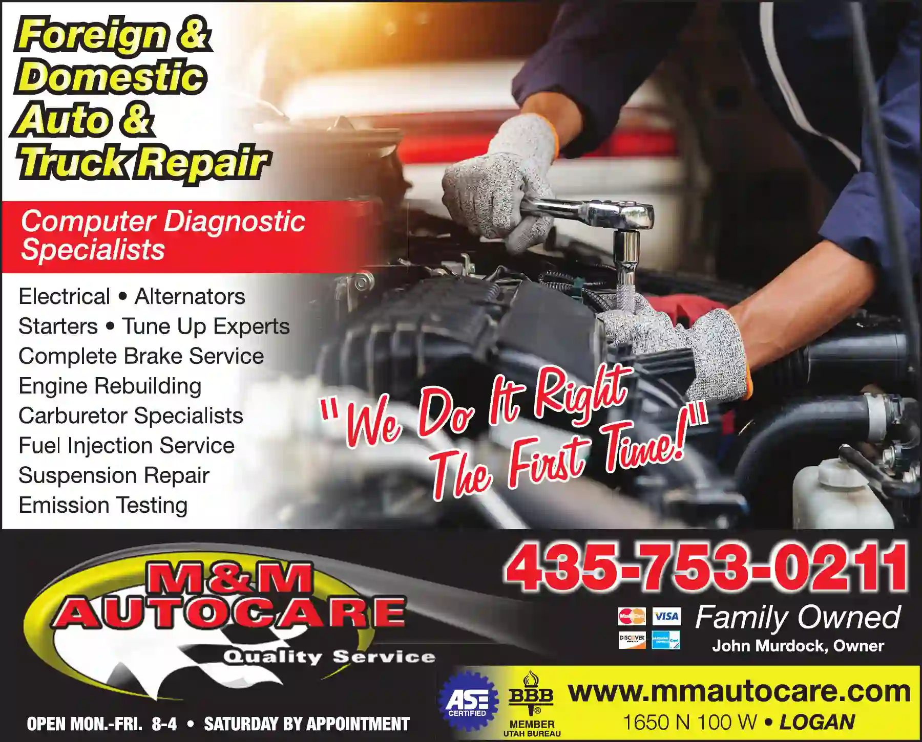 Auto Repair & Service print ad for M & M Auto Care