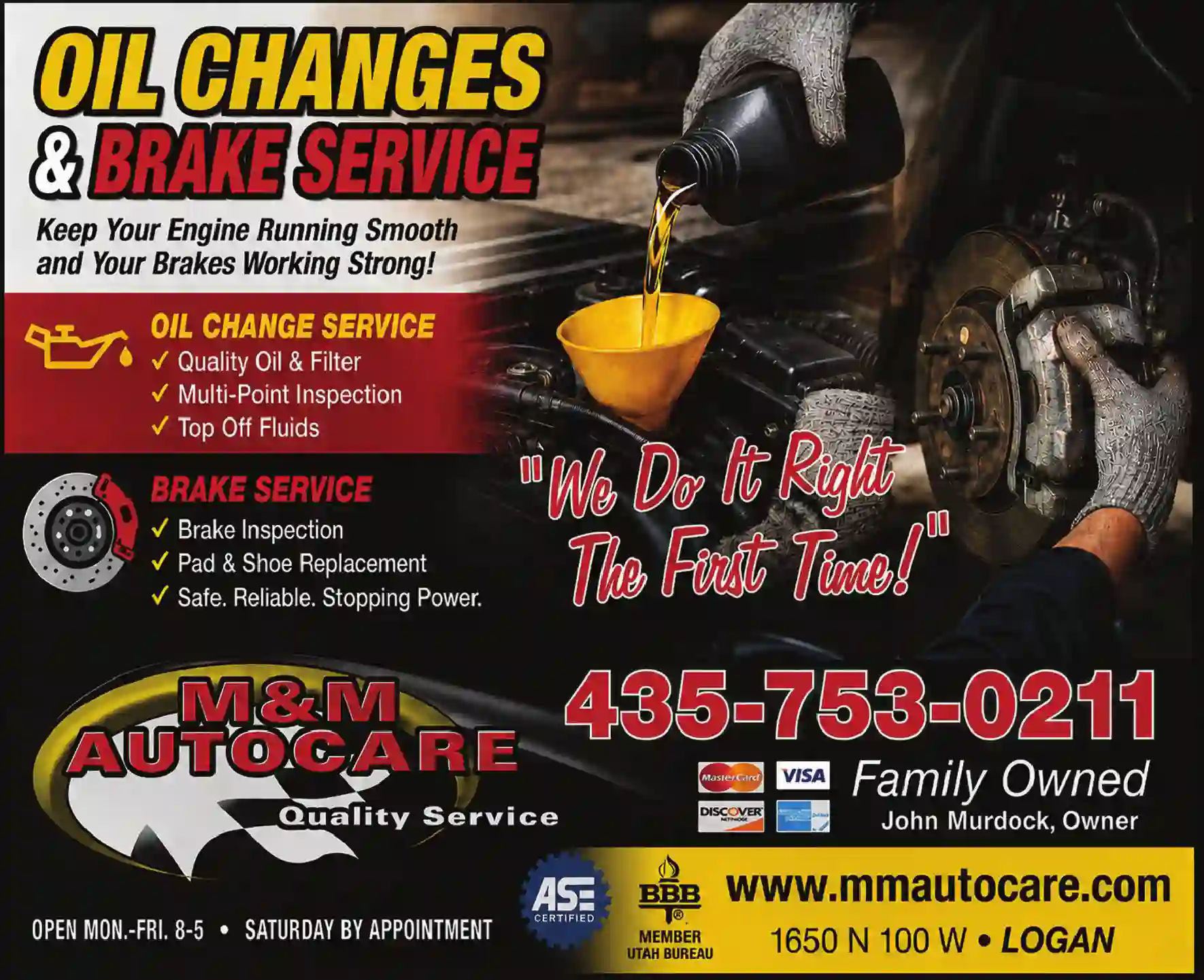 Auto Oil & Lube print ad for M & M Auto Care