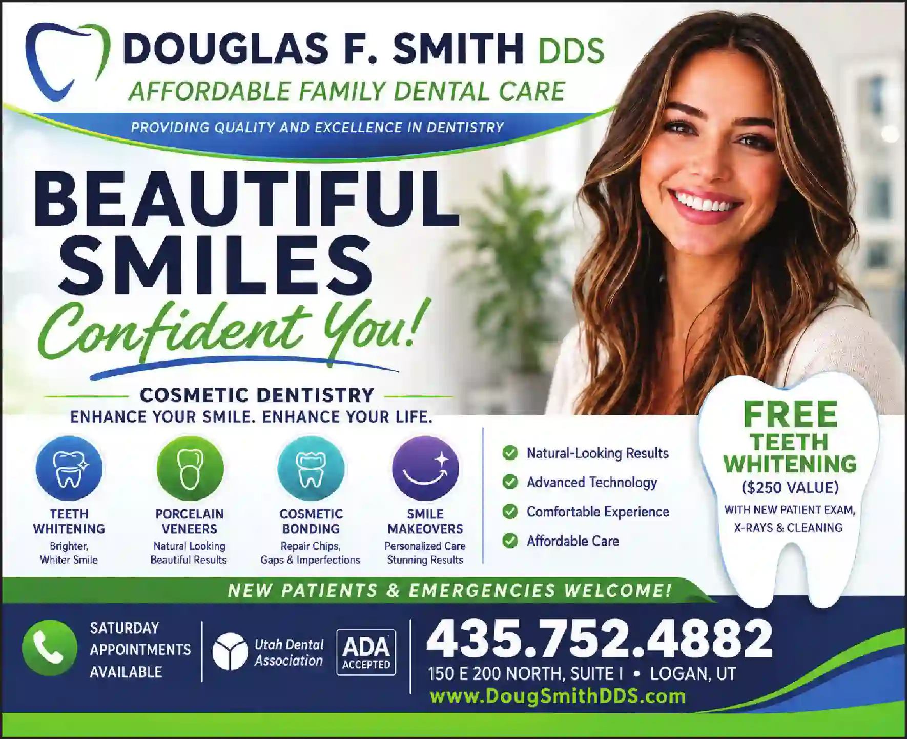 Dentists - Cosmetic print ad for Smith Douglas F ^ Dentist