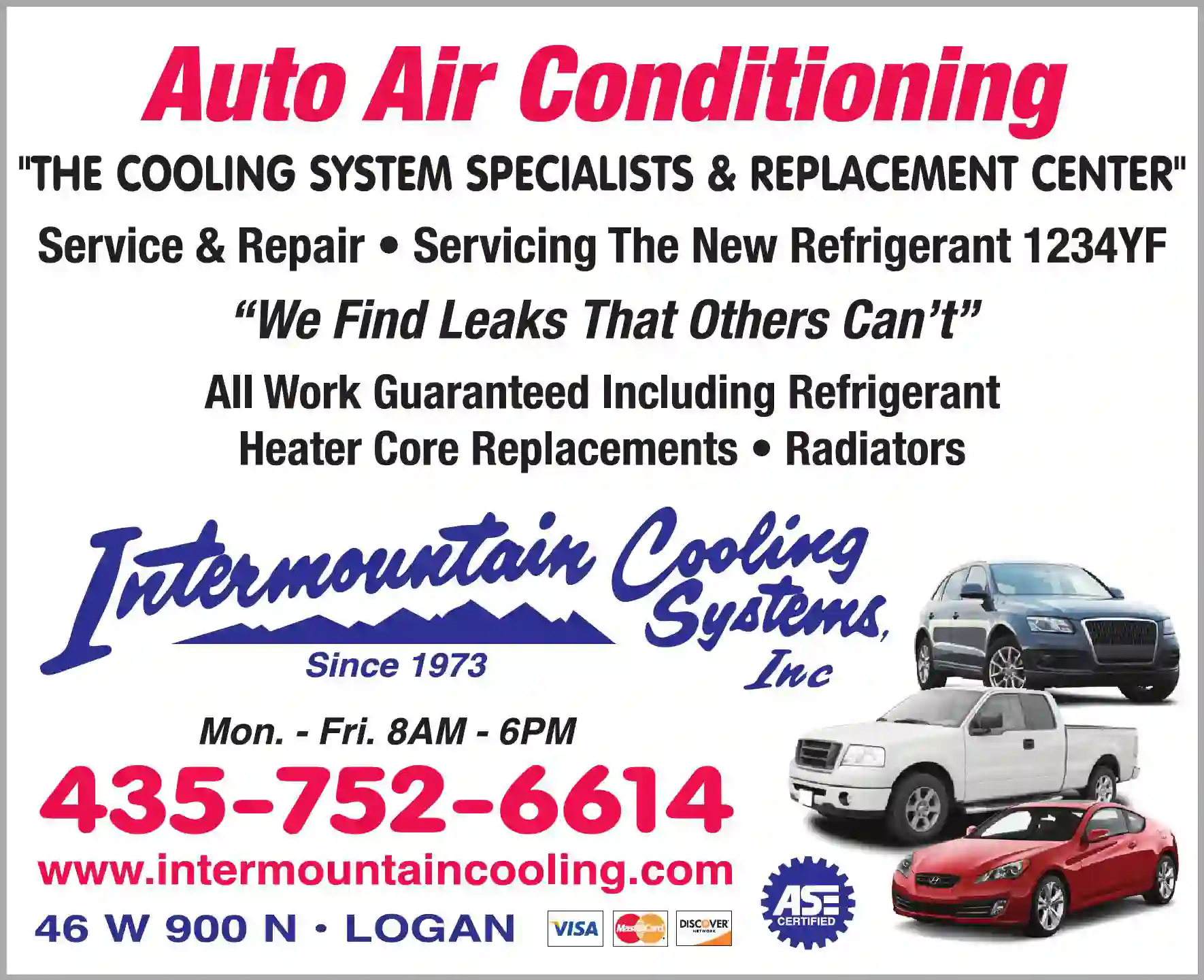 Auto Air Conditioning - Service & Repair print ad for Intermountain Cooling Systems Inc