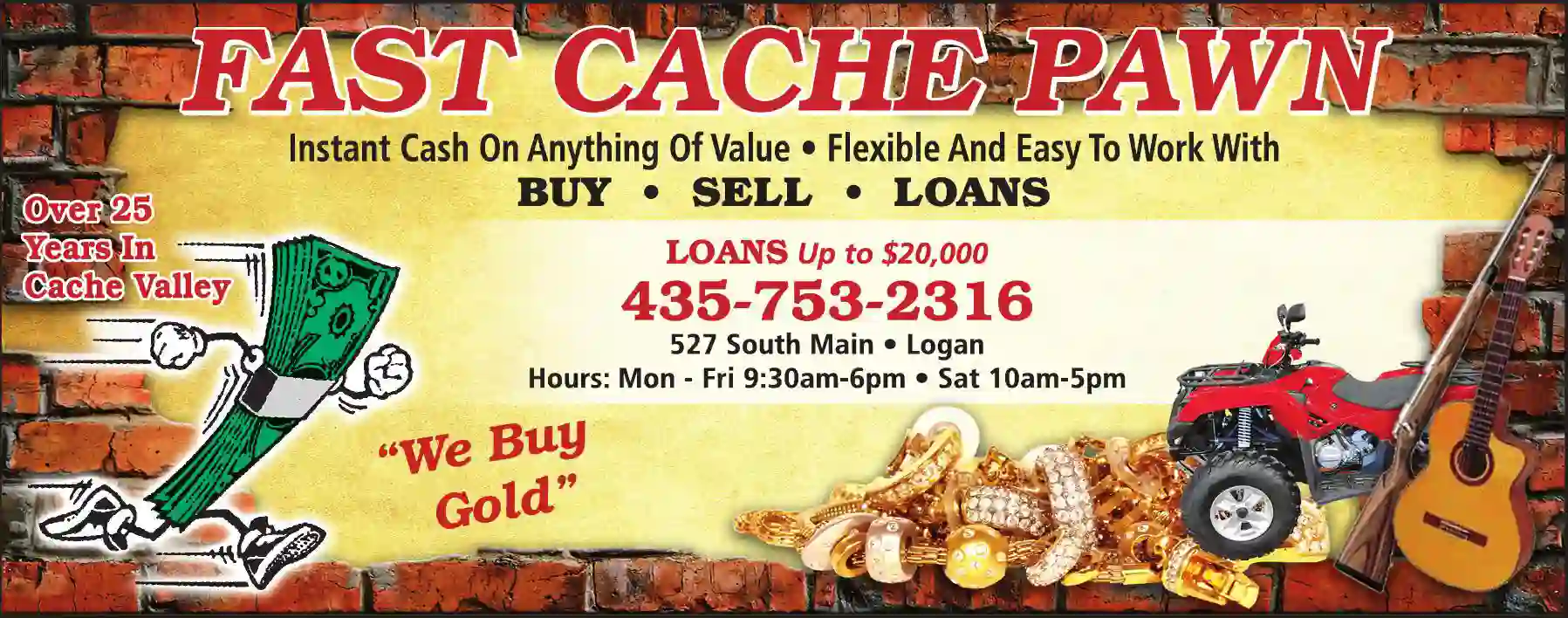 Pawnbrokers print ad for Fast Cache Pawn