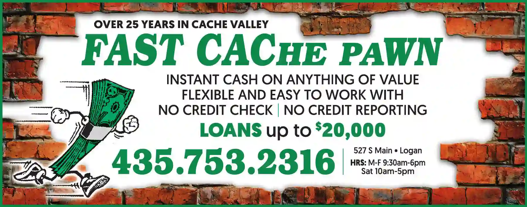Loans print ad for Fast Cache Pawn