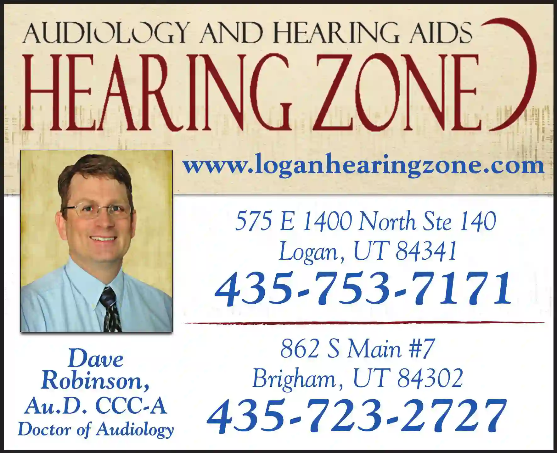Hearing Aids & Assistive Devices print ad for Hearing Zone