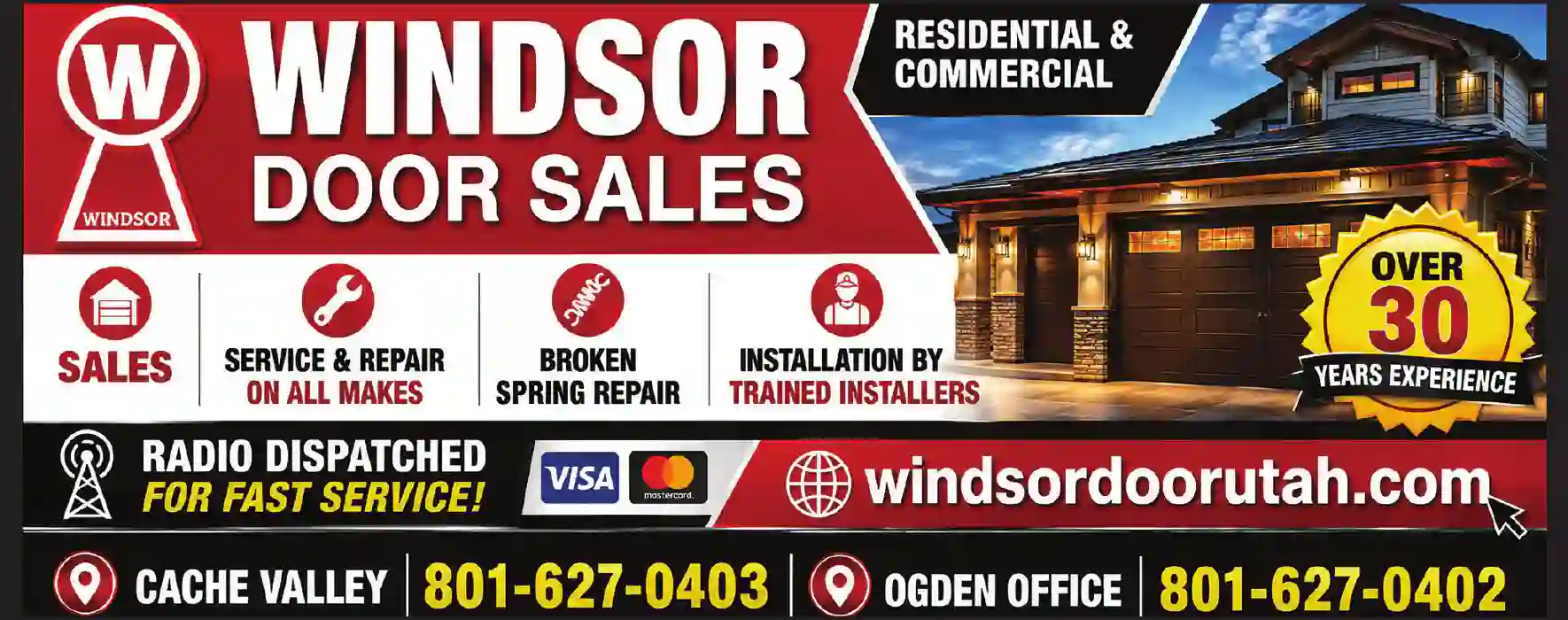Garage Doors & Openers print ad for Windsor Door Sales