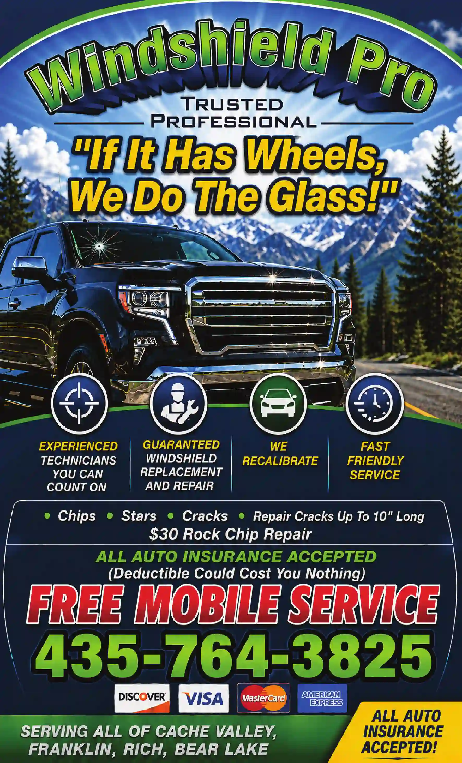 Windshield Glass & Repair print ad for Windshield Pro LLC