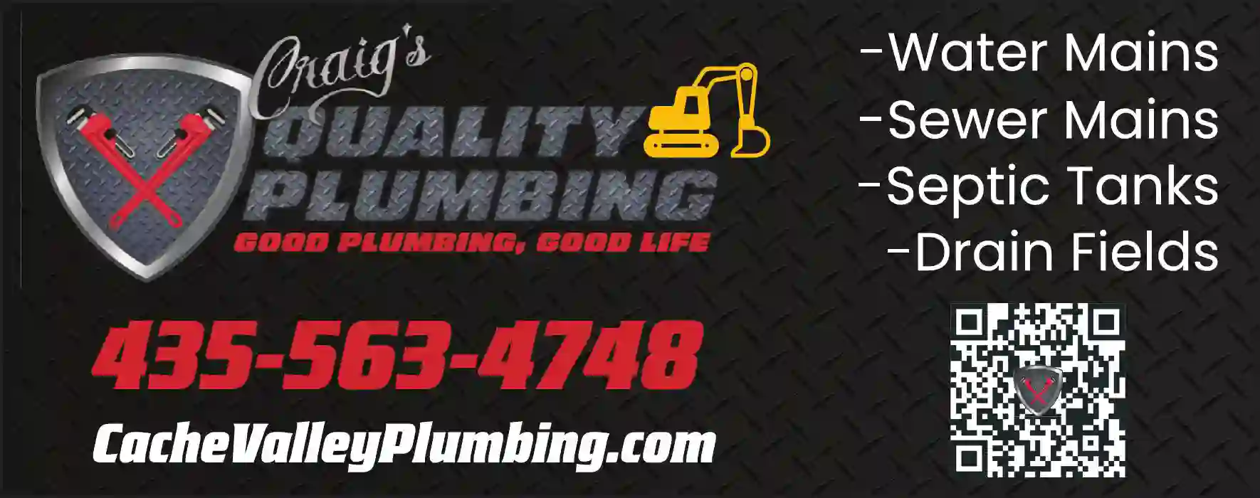 Excavating Contractors print ad for Craig's Quality Plumbing Inc