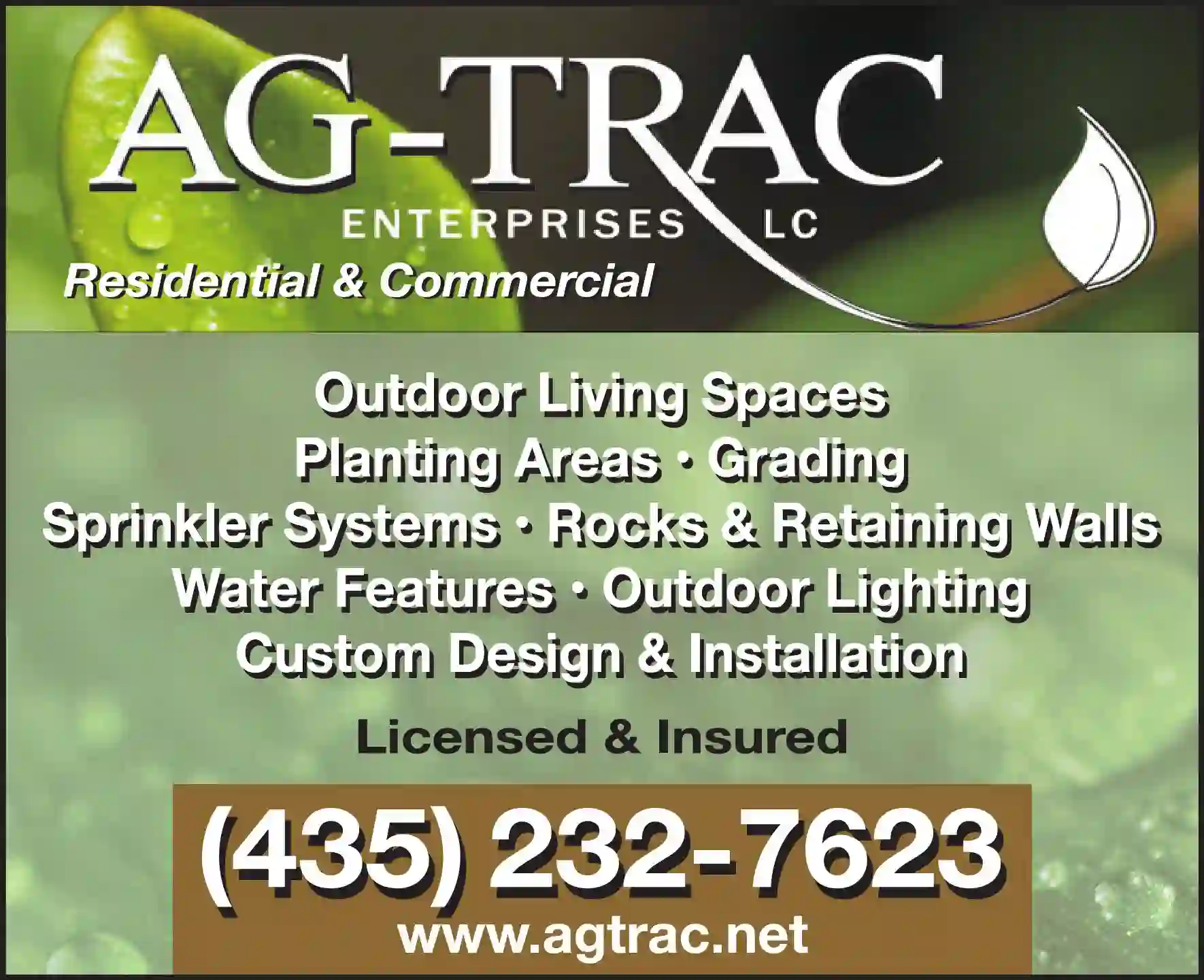 Sprinklers - Garden & Lawn print ad for AG-Trac Enterprises LC