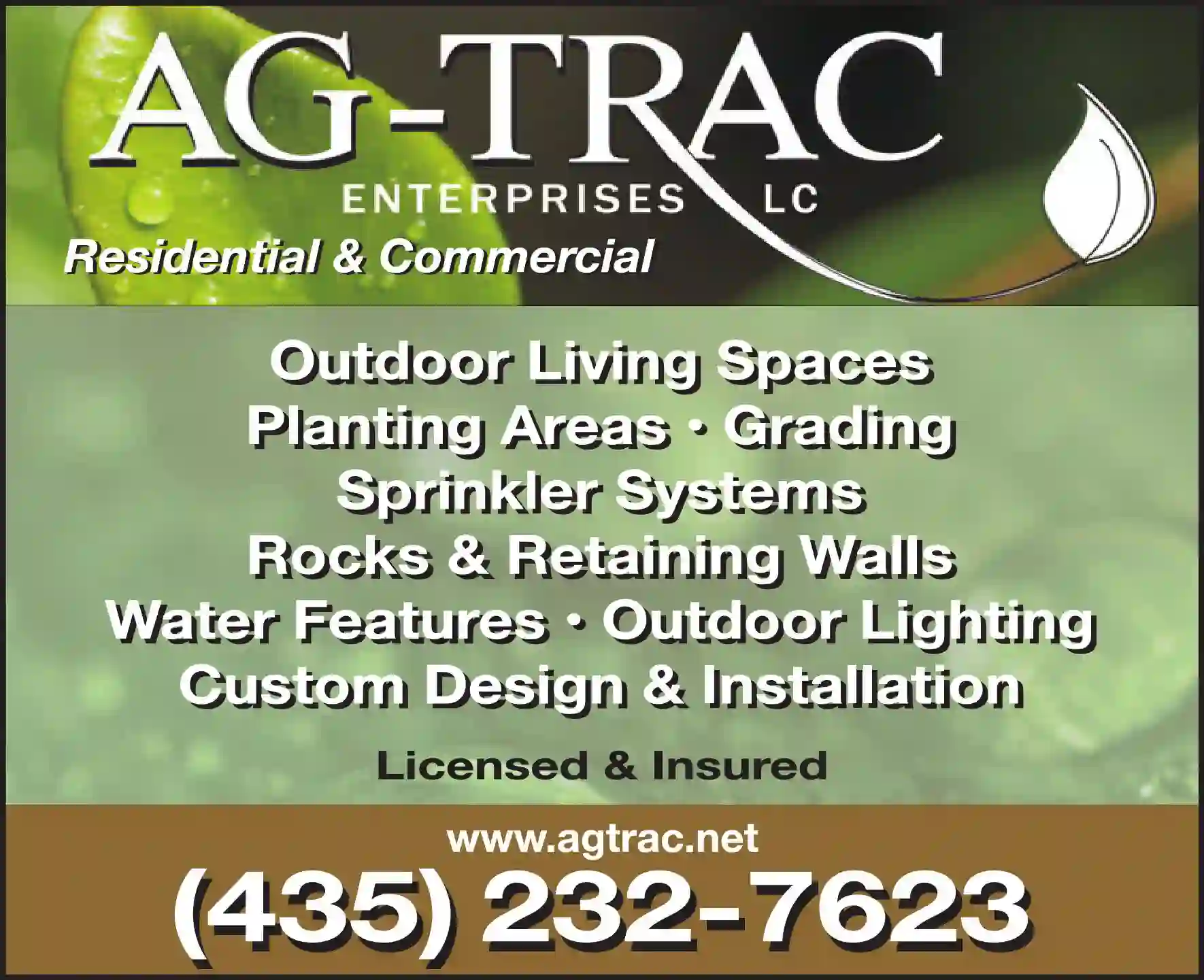 Landscape Designers print ad for AG-Trac Enterprises LC