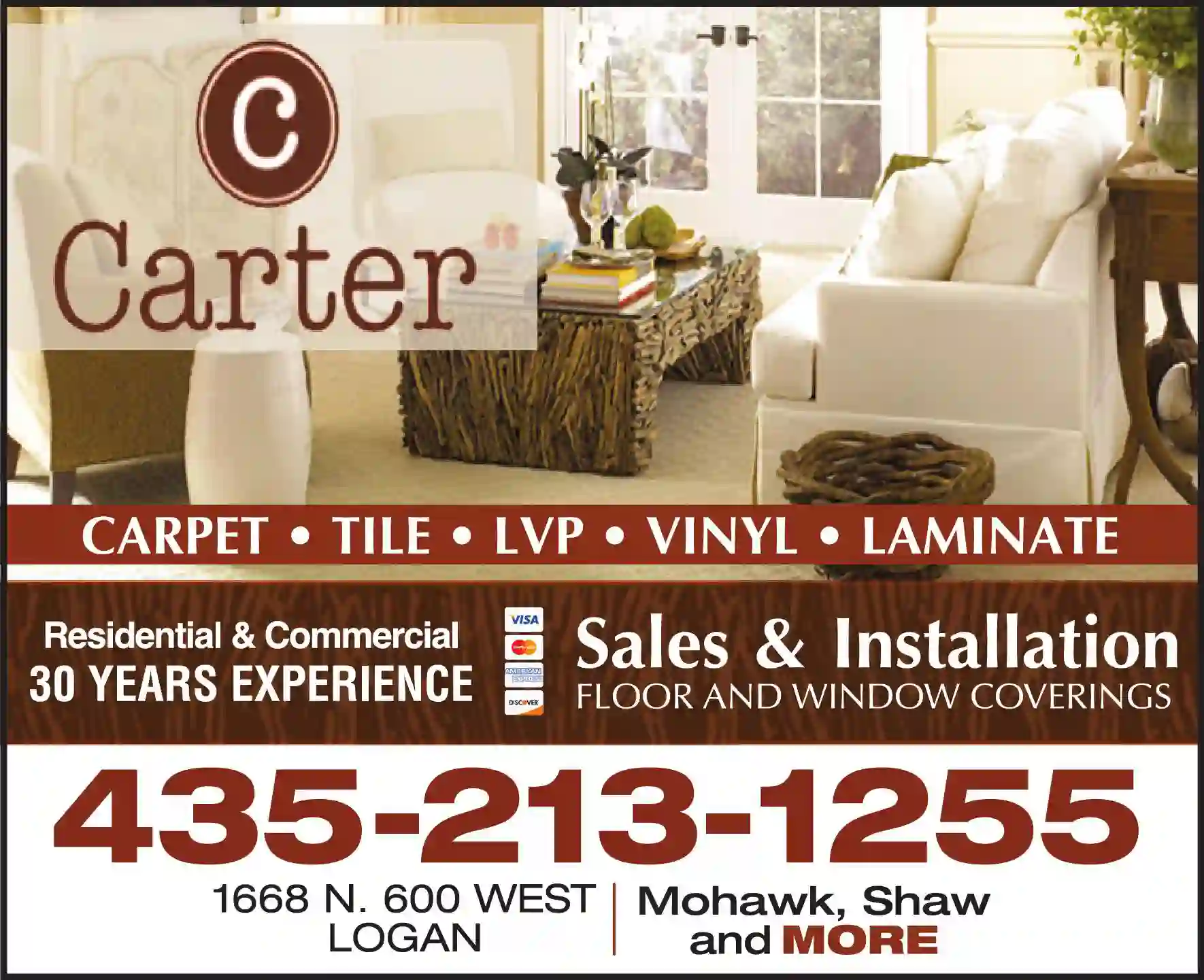 Carpet & Rug Dealers - New print ad for Carter Floor Covering