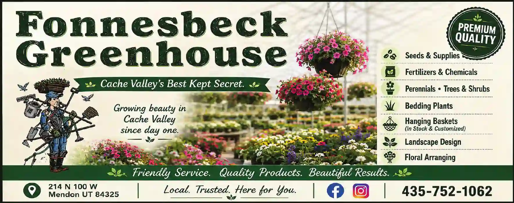 Nurseries - Plants, Trees, Etc - Retail print ad for Fonnesbeck Greenhouse
