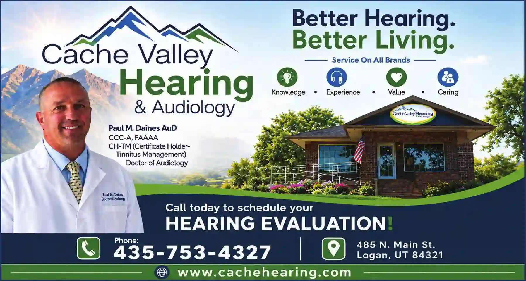 Hearing Aids & Assistive Devices print ad for Cache Valley Hearing & Audiology