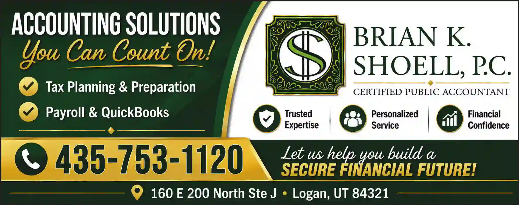 Tax Return Preparation print ad for Brian K Shoell PC CPA