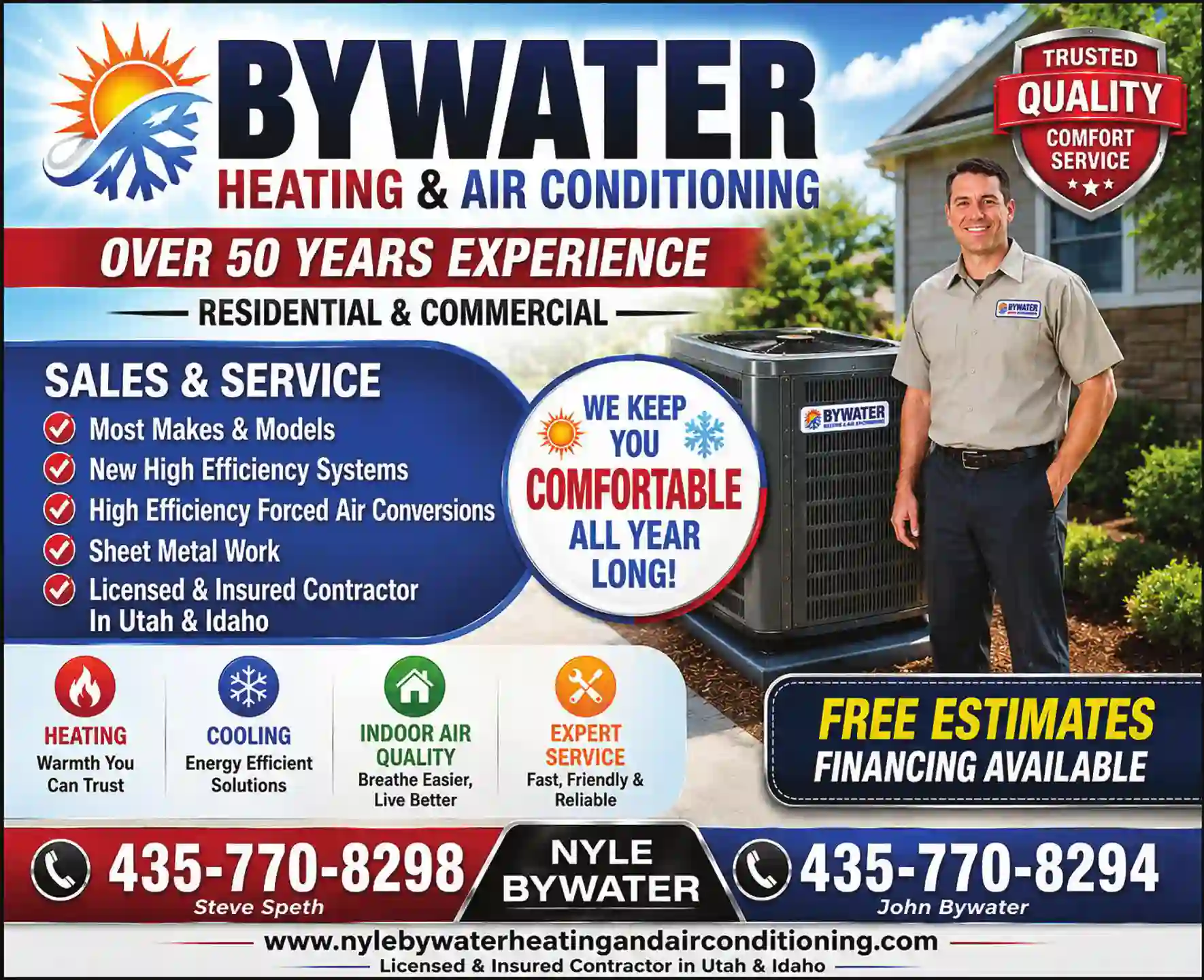 Air Conditioning - Contractors print ad for Bywater Heating & Air Conditioning