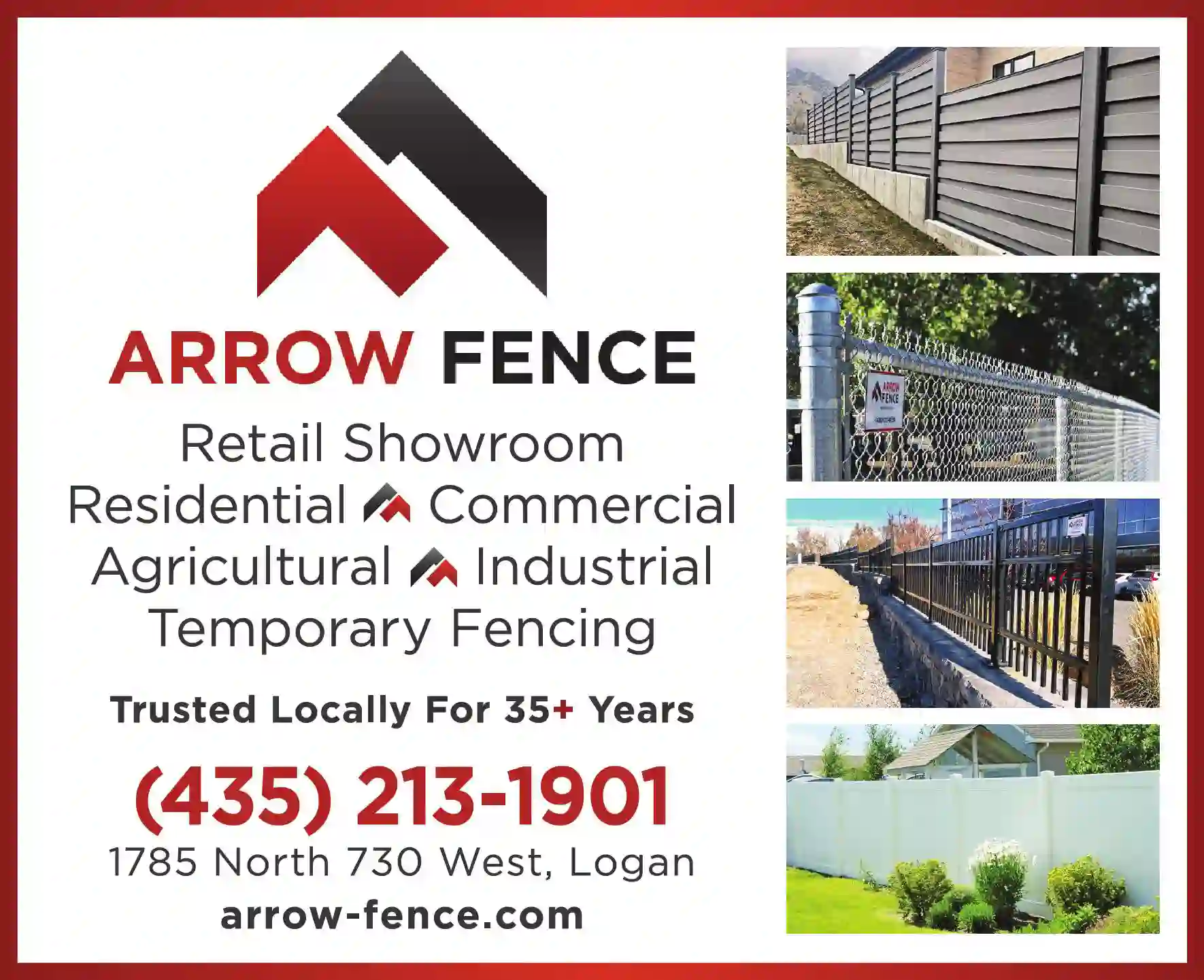Fence print ad for Arrow Fence