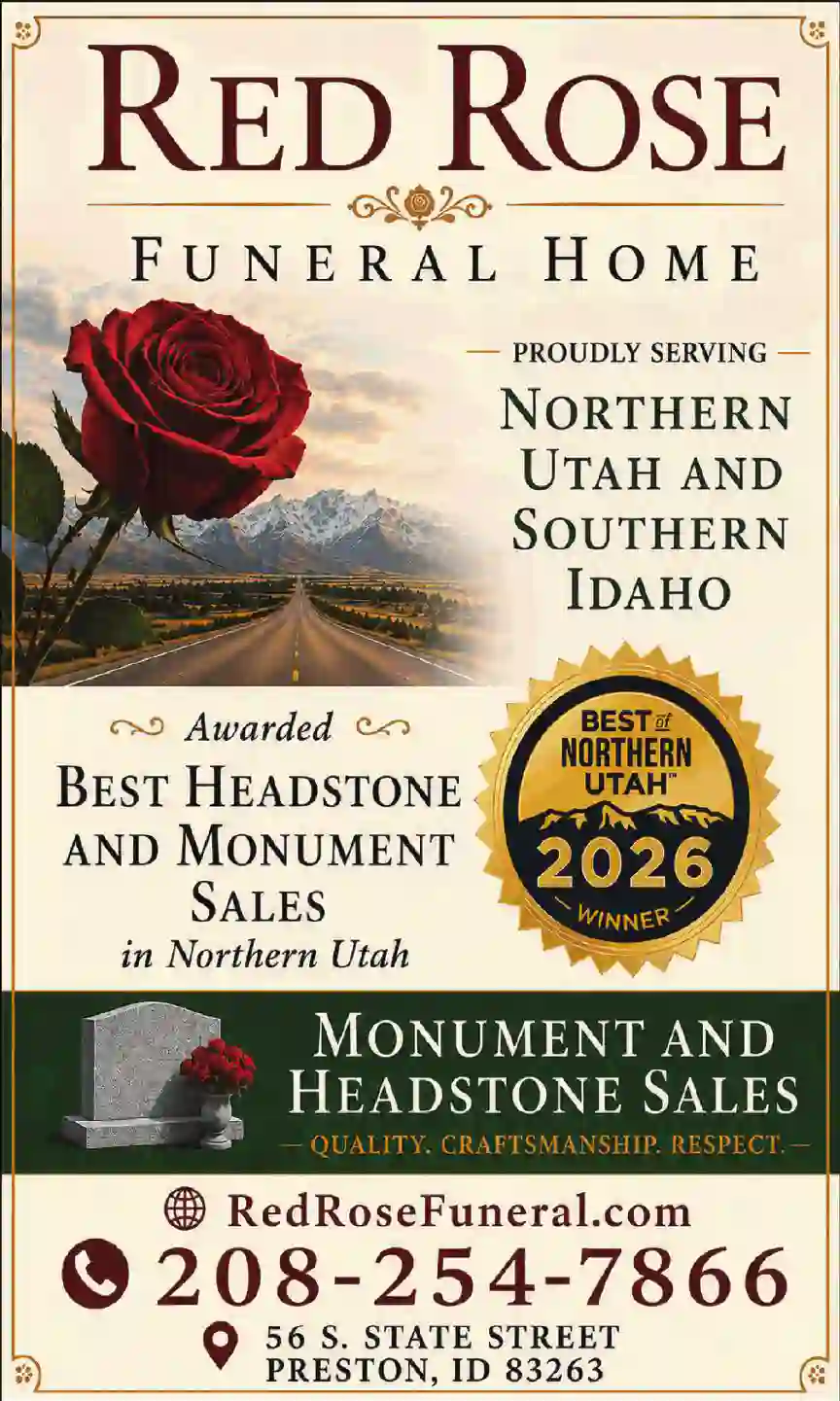 Monuments print ad for Red Rose Funeral Home